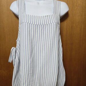 H&M Summer Wide Shoulder Straps, Striped Tank Casual Top 100% Viscose Size 10